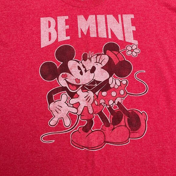 Disney Mickey Mouse Graphic T-Shirt Mens 2XL Red Crew Neck Short Sleeve Tee Top - Picture 3 of 8